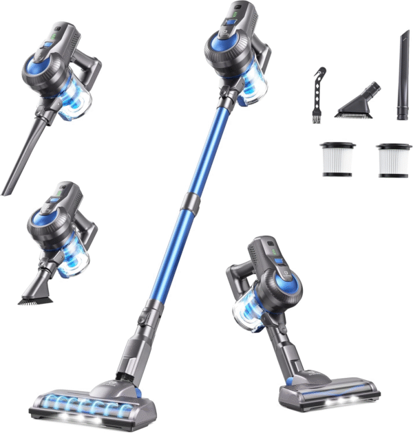Greenote by Apeman—Cordless Handheld Lightweight Vacuum Cleaner, 23000PA Stick Vacuum 4 in 1, 200W with Dual Digital Motor LED Headlights, 35 Mins Runtime